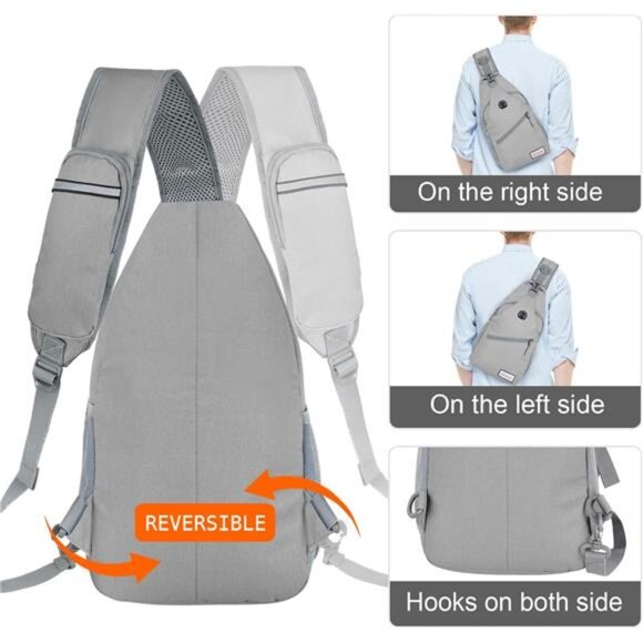 Sling Bag for Women Men, Small Crossbody Sling Backpack, Mini Water - Picture 5 of 6